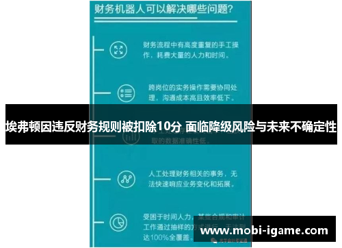 埃弗顿因违反财务规则被扣除10分 面临降级风险与未来不确定性 埃弗顿因违反财务规则被扣除10分 面临降级风险与未来不确定性